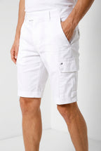 Chile Bermuda cargo homme en satin stretch slim fit ①