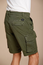 Chile bermuda cargo homme en satin stretch slim fit ①