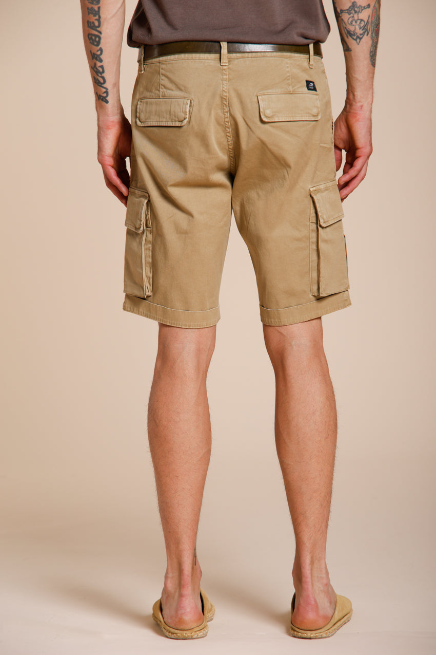 Chile men's cargo bermuda stretch satin slim fit ①