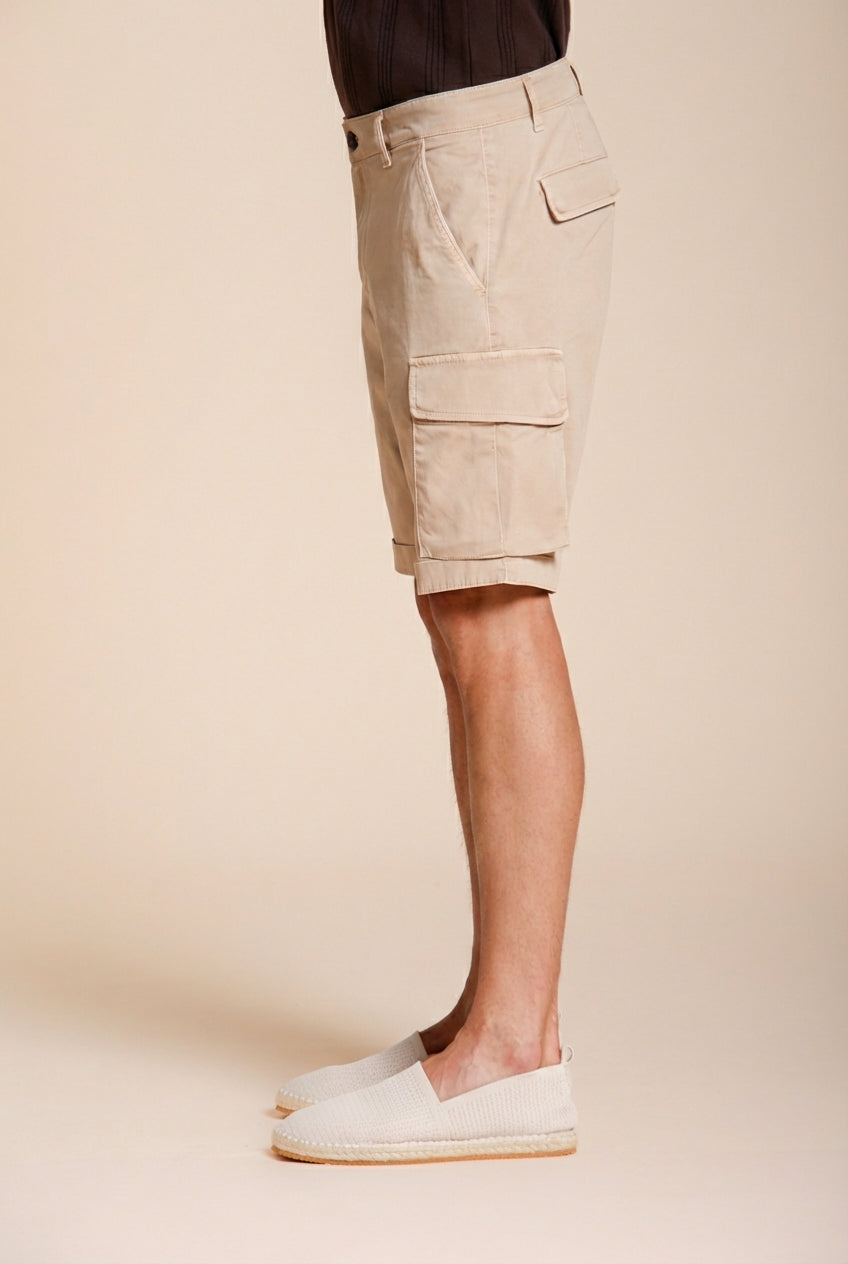 Chile bermuda cargo homme en satin stretch slim fit ①