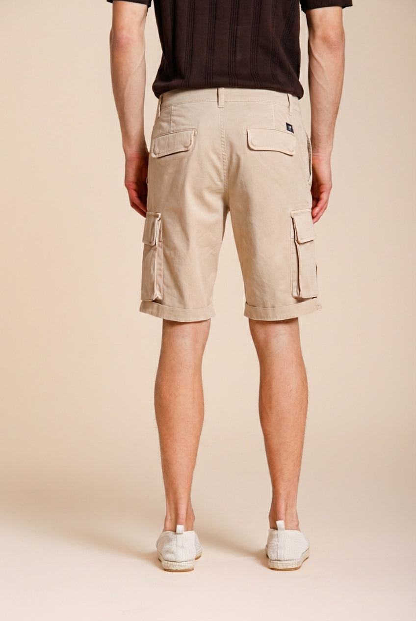 Chile bermuda cargo homme en satin stretch slim fit ①