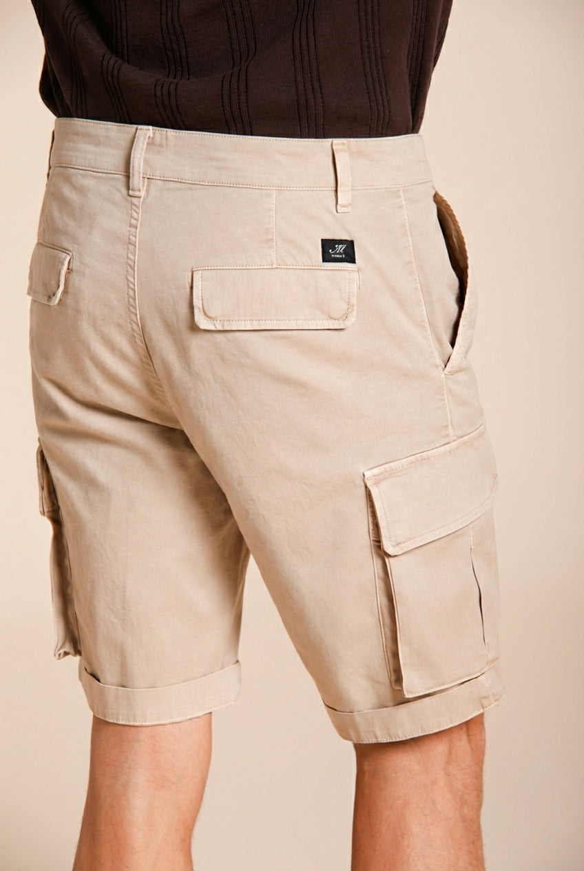 Chile bermuda cargo homme en satin stretch slim fit ①