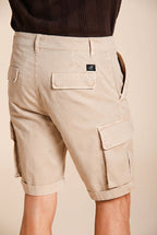 Chile bermuda cargo homme en satin stretch slim fit ①