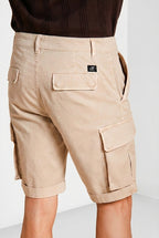 Chile bermuda cargo homme en satin stretch slim fit ①