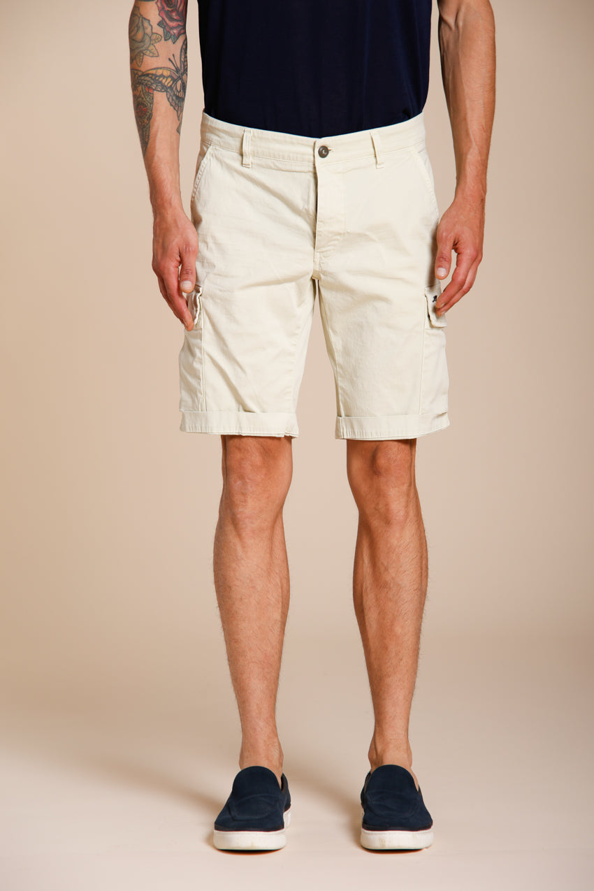 Chile men's cargo bermuda stretch satin slim fit ①