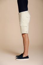 Chile men's cargo bermuda stretch satin slim fit ①