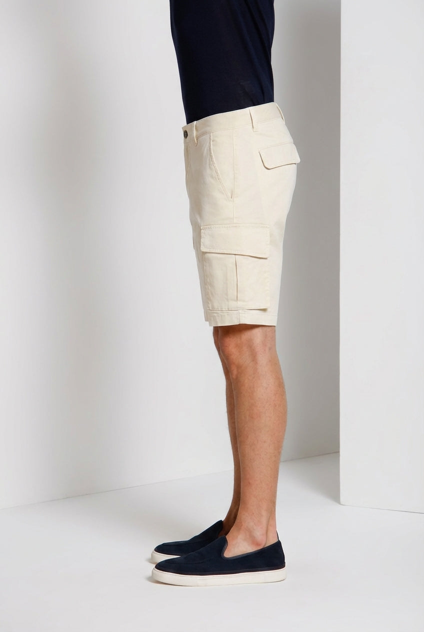 Chile men's cargo bermuda stretch satin slim fit ①