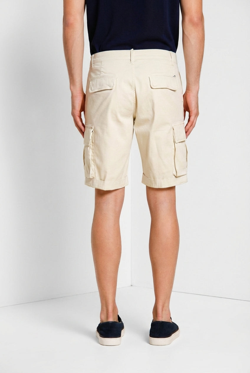 Chile men's cargo bermuda stretch satin slim fit ①