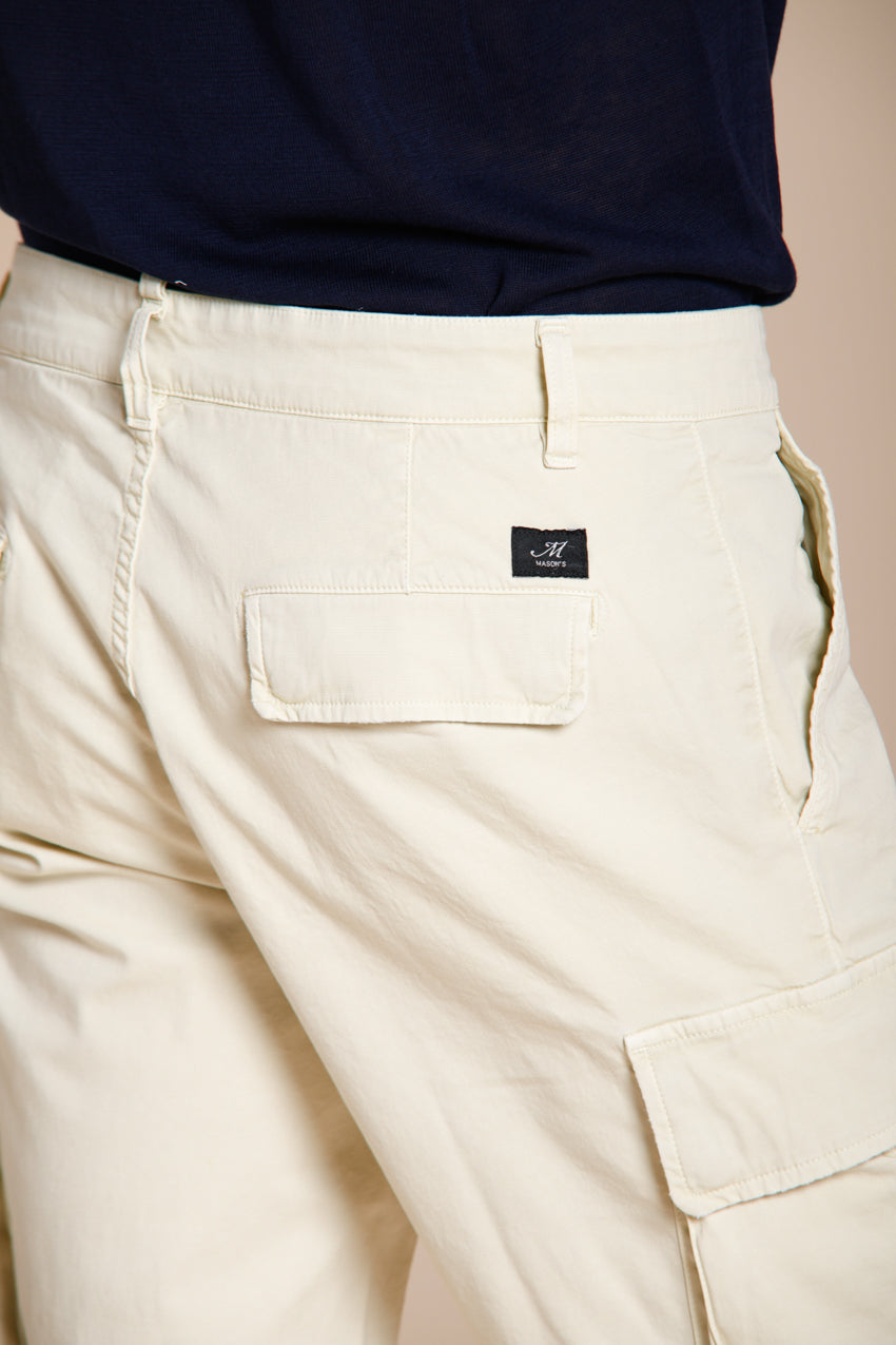 Chile men's cargo bermuda stretch satin slim fit ①