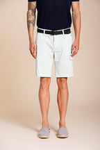 Chile men's cargo bermuda in stretch satin slim fit ①