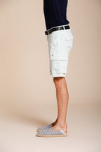 Chile men's cargo bermuda in stretch satin slim fit ①