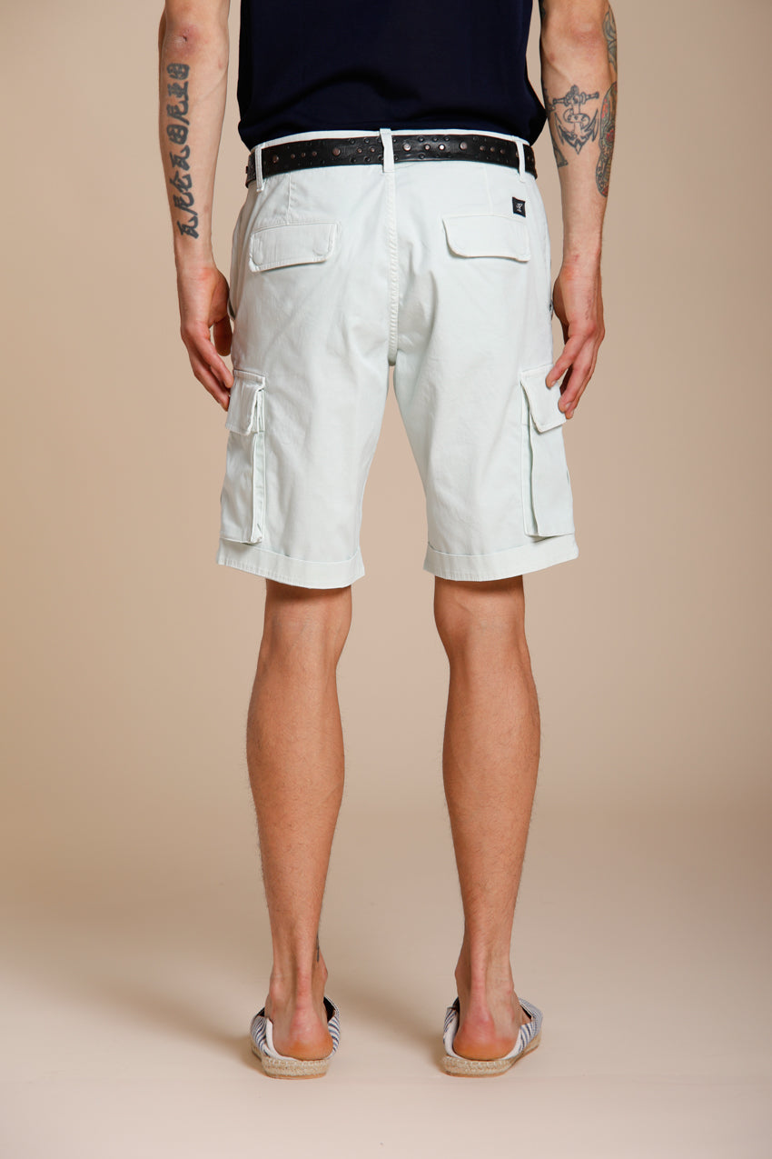 Chile men's cargo bermuda in stretch satin slim fit ①