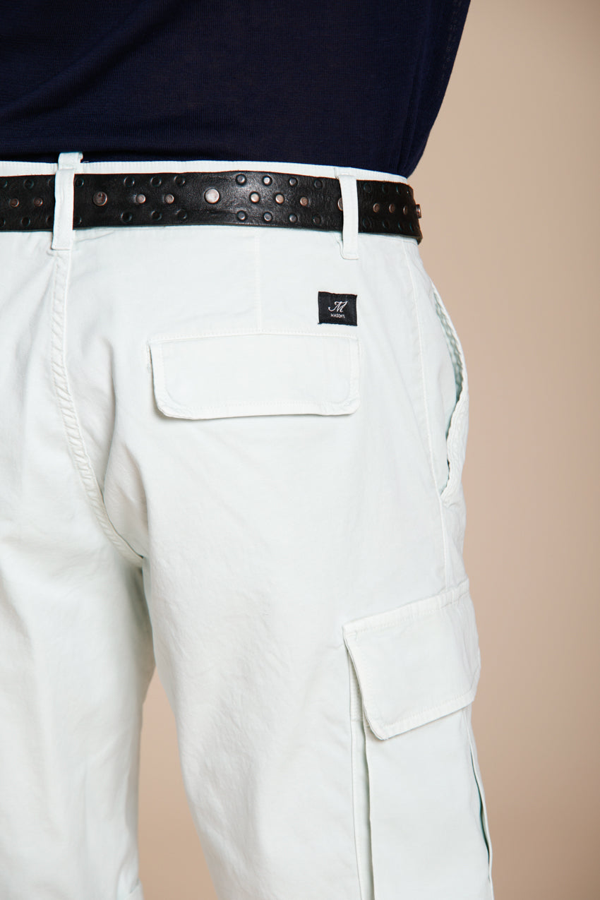 Chile men's cargo bermuda in stretch satin slim fit ①