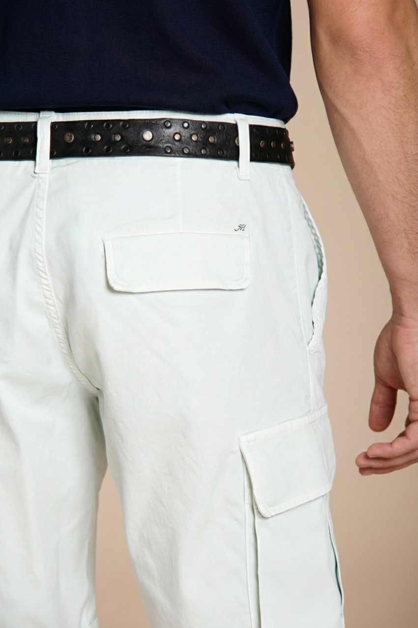 Chile men's cargo bermuda in stretch satin slim fit ①