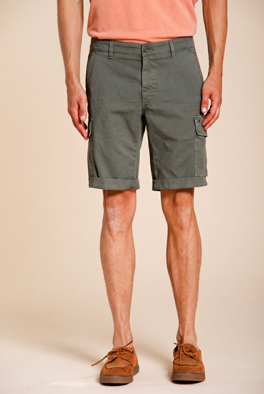 Chile bermuda cargo homme en satin stretch slim fit ①