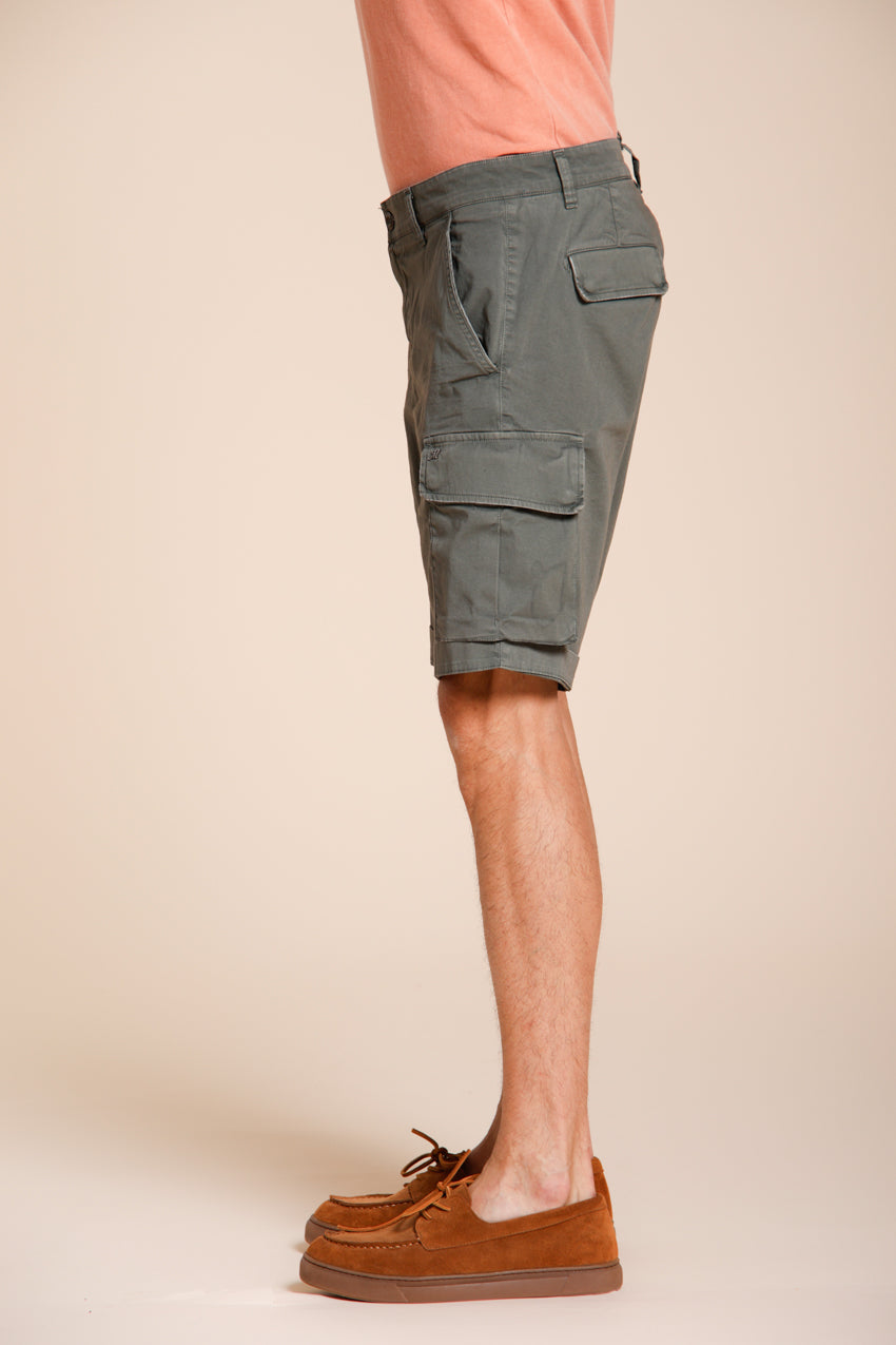 Chile bermuda cargo homme en satin stretch slim fit ①