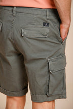 Chile bermuda cargo homme en satin stretch slim fit ①