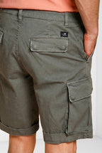 Chile men's cargo bermuda in stretch satin slim fit ①