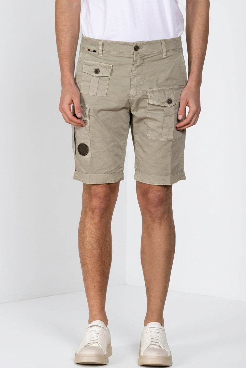 George Coolpocket bermuda cargo uomo in gabardina stretch logo edition carrot fit ①