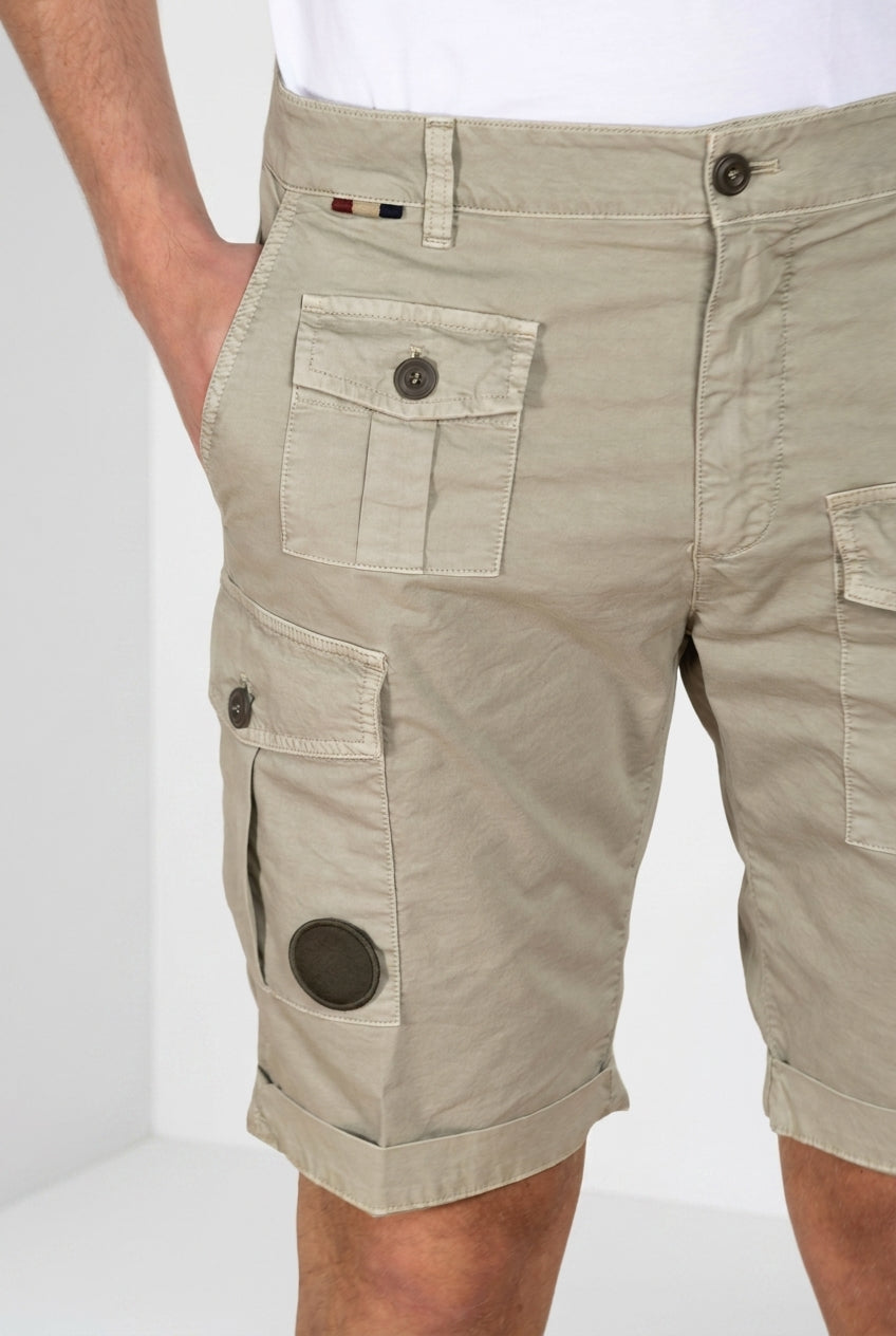 George Coolpocket bermuda cargo uomo in gabardina stretch logo edition carrot fit ①