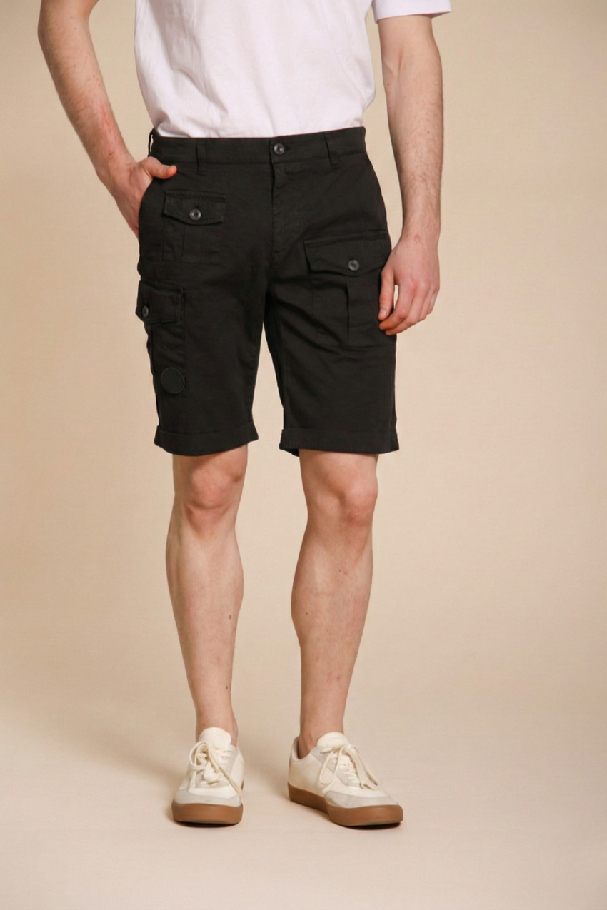 George Coolpocket Herren-Cargo-Bermuda aus Stretch-Satin logo edition Carrot Fit ①