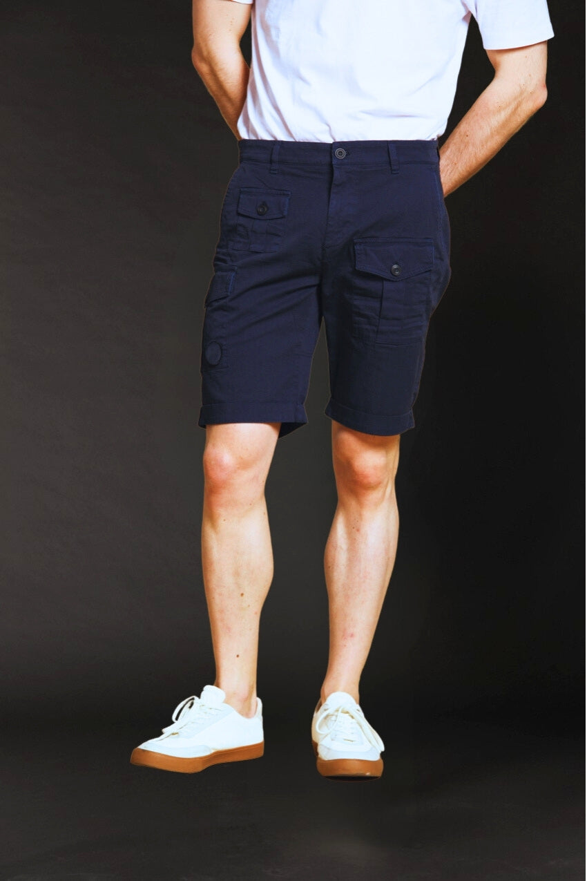 George Coolpocket men's cargo bermuda shorts in stretch satin logo edition carrot fit ①