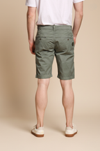 John Coolkhinos men's chino bermuda shorts in pima cotton logo edition carrot fit ①
