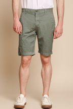 John Coolkhinos men's chino bermuda shorts in pima cotton logo edition carrot fit ①