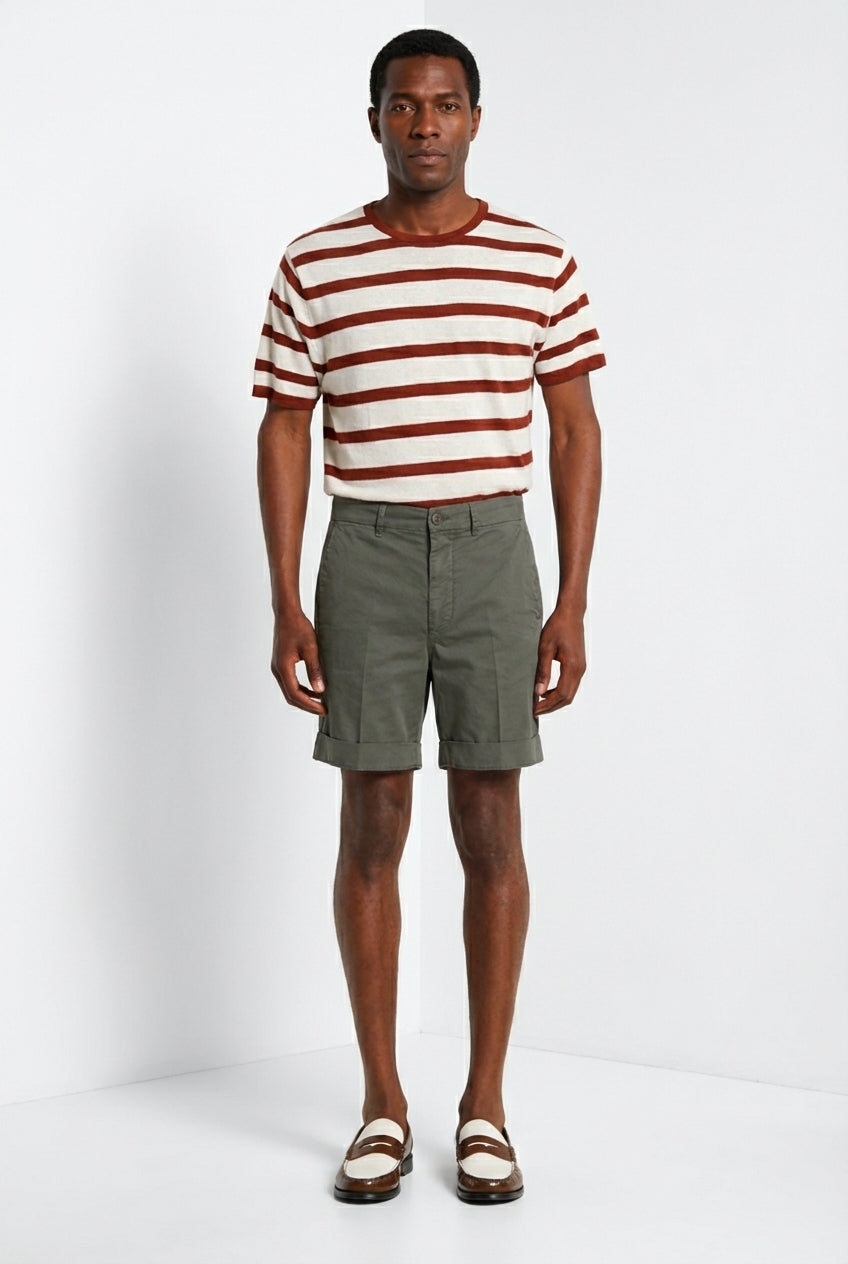 Chinos bermuda chino homme en twill léger stretch relaxed fit