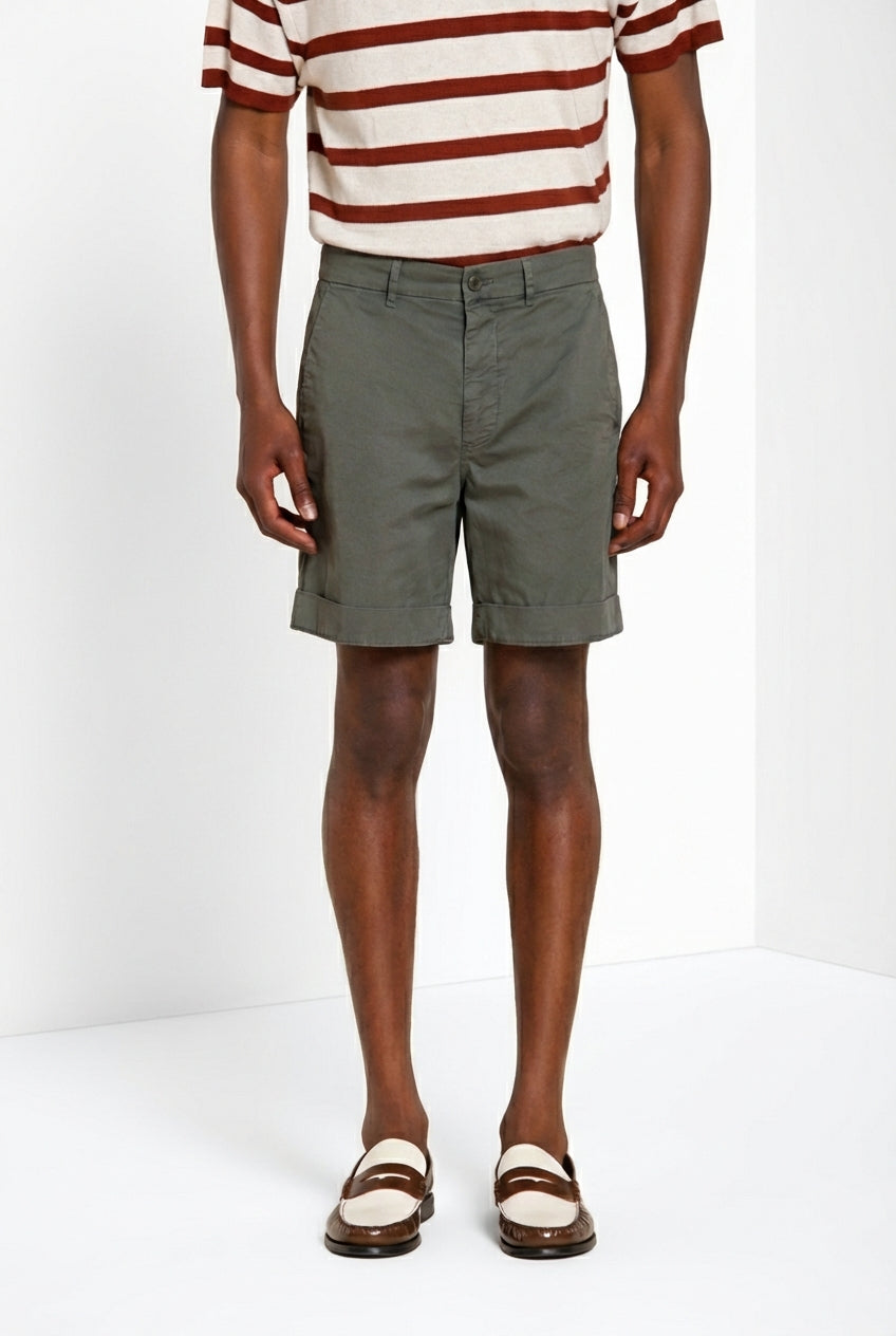 Chinos bermuda chino homme en twill léger stretch relaxed fit