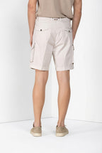 Cargo bermuda cargo uomo in gabardina stretch relaxed fit