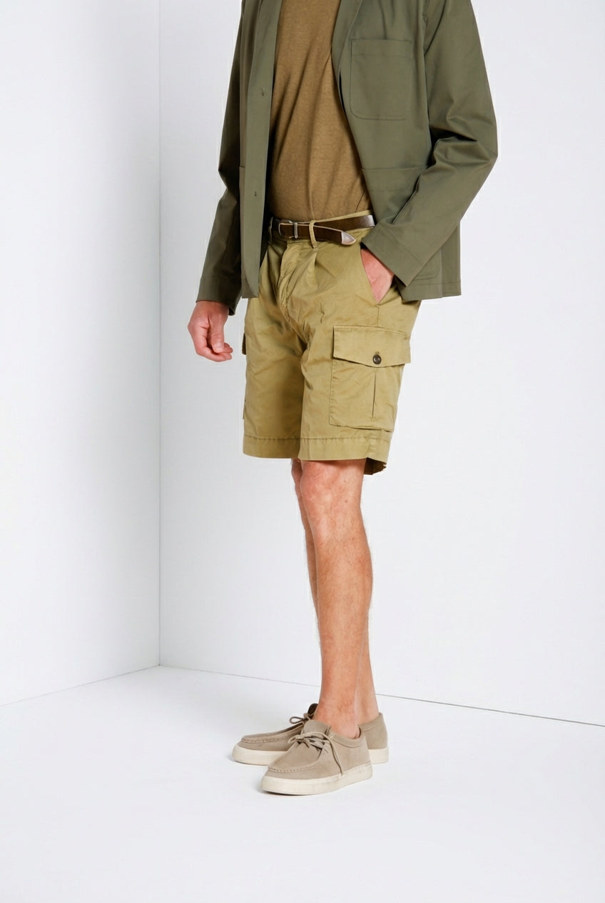 Cargo men's cargo bermuda shorts in stretch gabardine relaxed fit