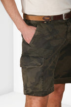 Chile M74 men's cargo bermuda in camouflage print canvas relaxed fit