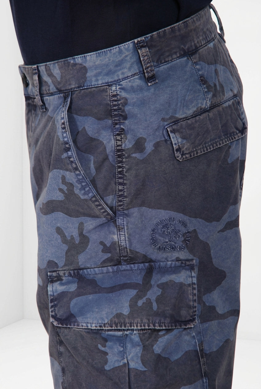 Chile M74 men's cargo bermuda in canvas camouflage print relaxed fit