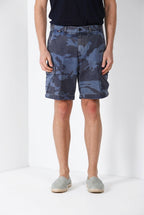Chile M74 men's cargo bermuda in canvas camouflage print relaxed fit