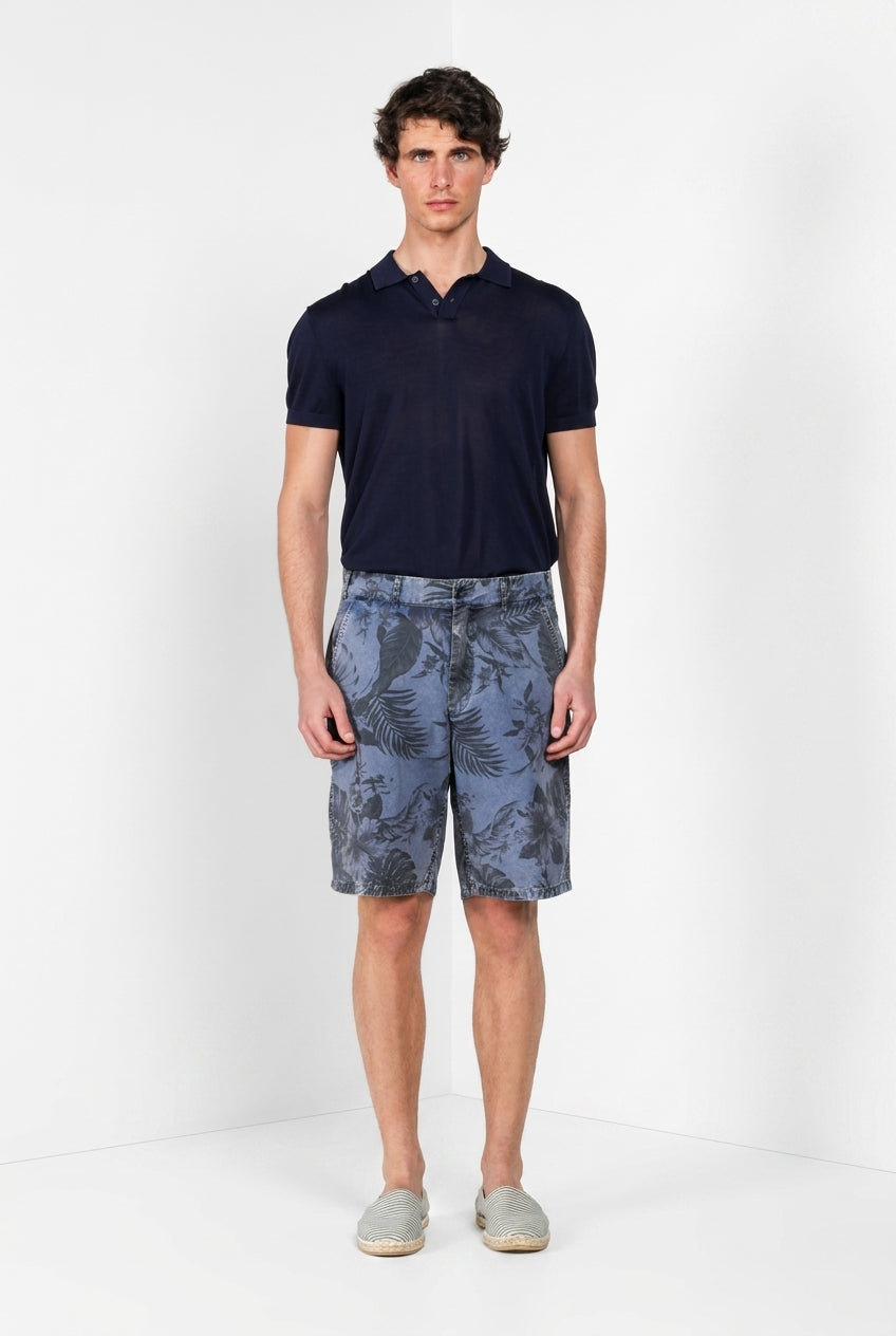 Denver M74 men's cargo bermuda in canvas hawaii print relaxed fit
