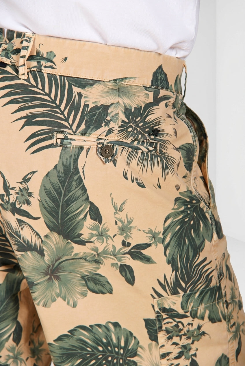 Denver M74 men's cargo bermuda in hawaii print canvas relaxed fit