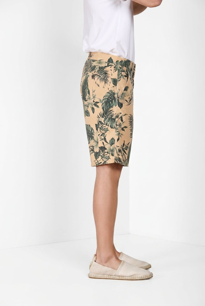 Denver M74 men's cargo bermuda in hawaii print canvas relaxed fit