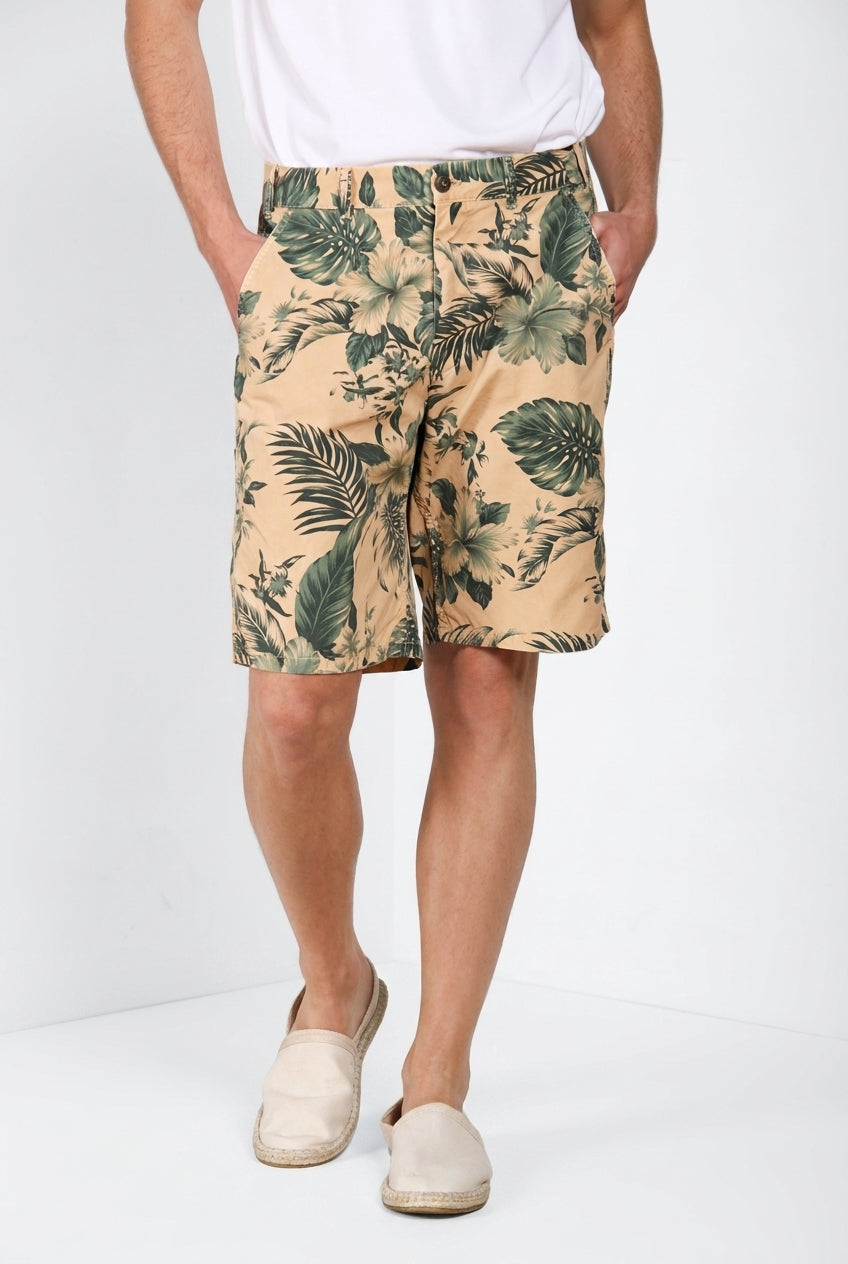 Denver M74 men's cargo bermuda in hawaii print canvas relaxed fit