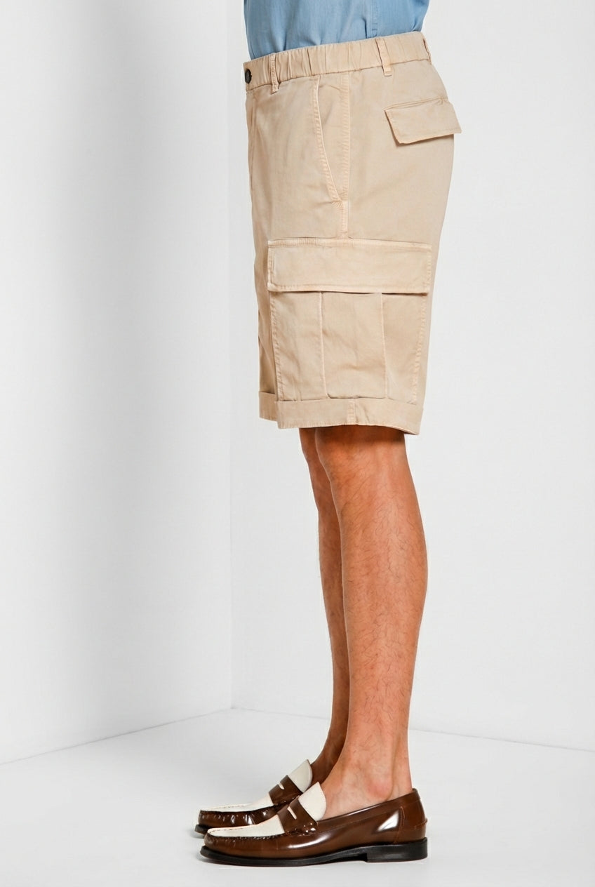 Cargo M74 men's cargo bermuda in stretch gabardine relaxed fit
