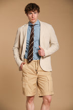 Cargo M74 men's cargo bermuda in oxford cotton canvas relaxed fit