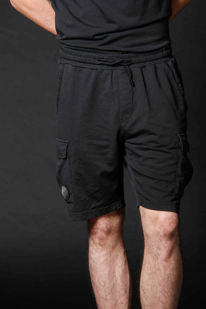 image 3 of men's cargo sweat bermuda limited edition Chile model in black regular fit by Mason's