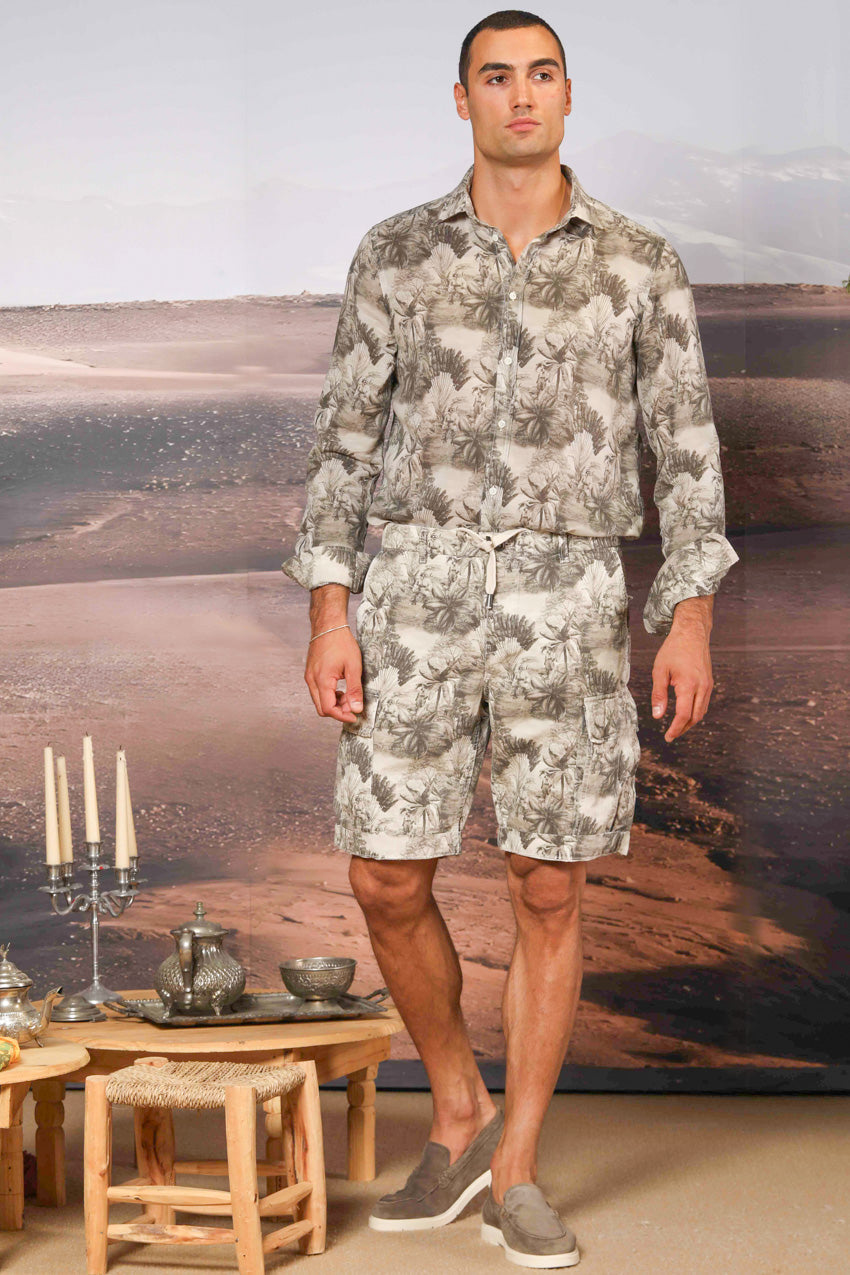 Torino chemise homme à manches longues en modal imprimé anglais