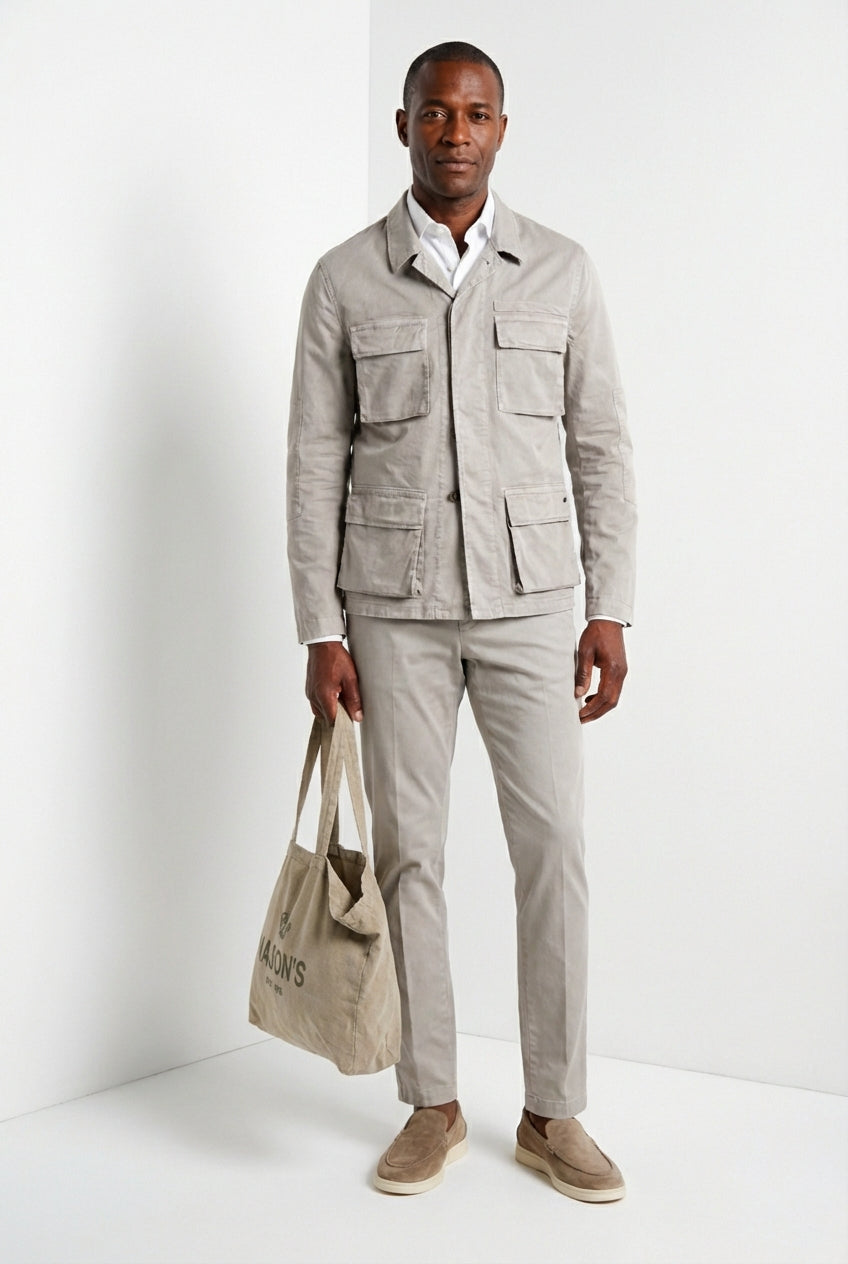 Flyshirt delamere men's overshirt jacket in stretch gabardine