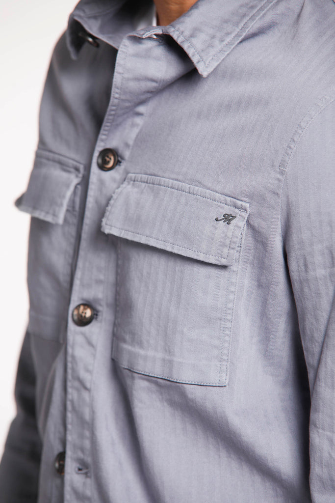 Oliver man overshirt in stretch chewron