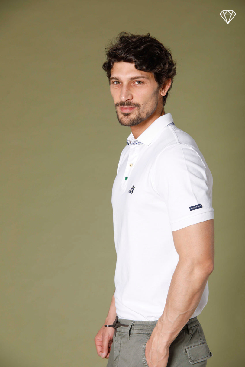 Leopardi Herren-Polo aus Piqué mit sartorialen Details Ltd ①