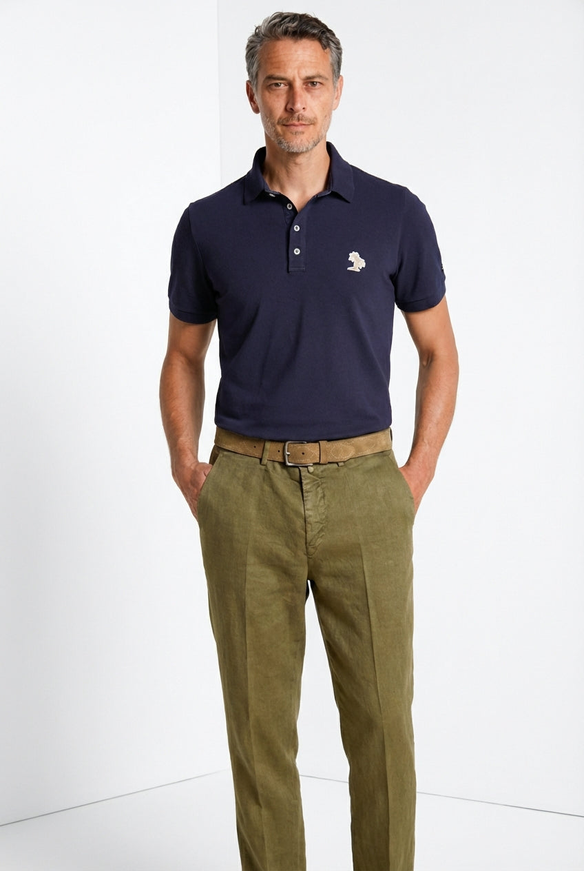 Leopardi polo uomo in piquet ①
