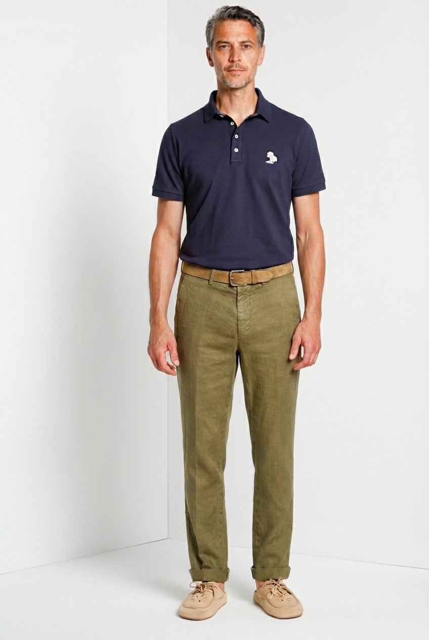 Leopardi polo uomo in piquet ①