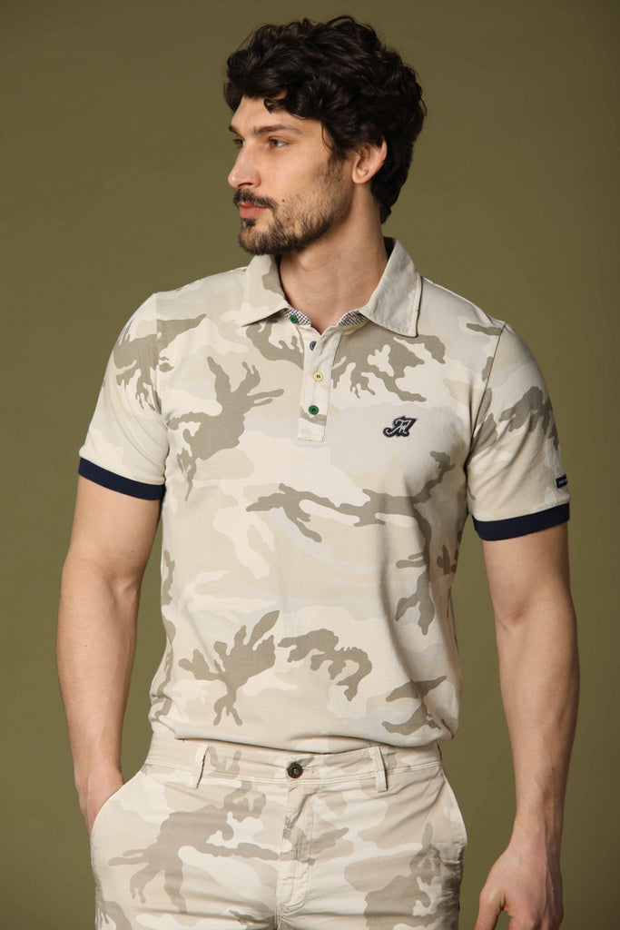 Image 2 of Mason's men's beige polo shirt in a regular fit