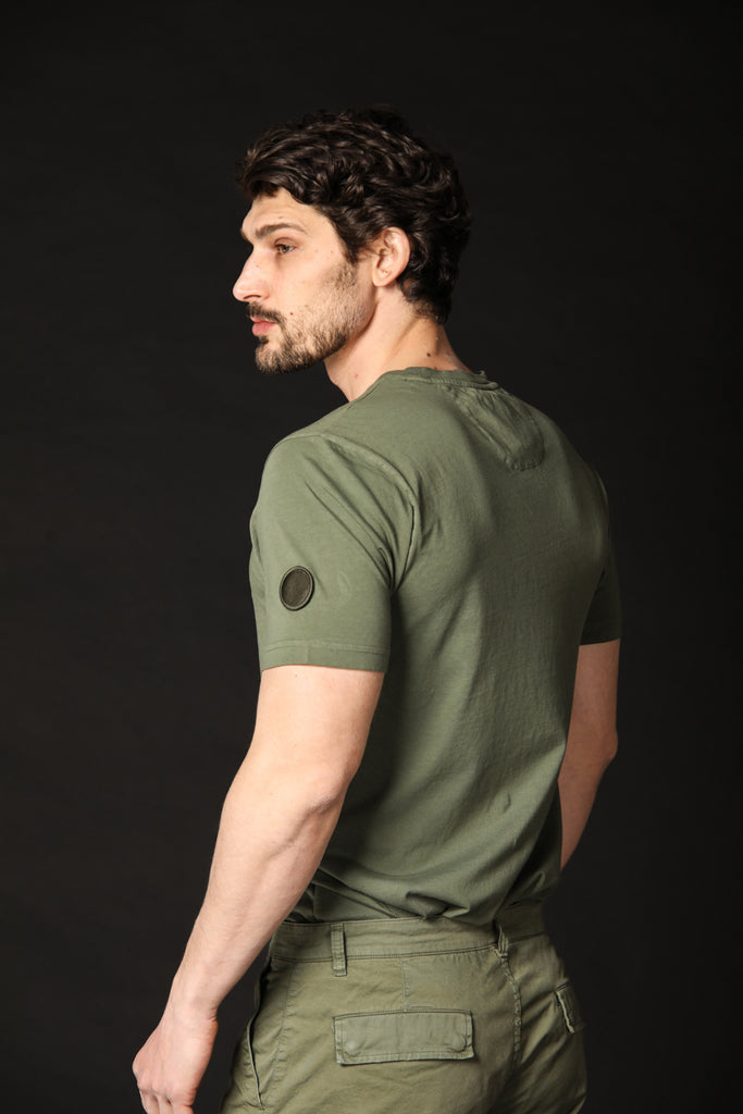 Image 3 of men's T-shirt model Tom MM in green, regular fit by Mason's